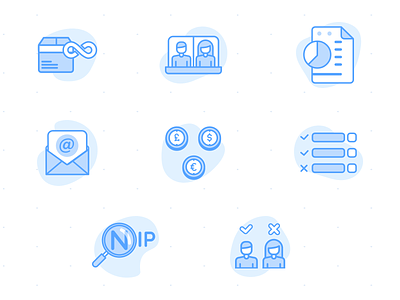 Icons illustration for invoice creator app app blue design dribbble illustration light ui vector web webdesign