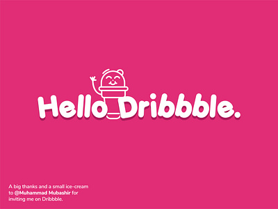 Hello dribbble. :) design flat icon illustration vector