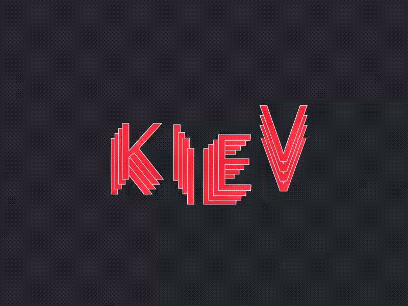 "Kiev" Typography Animation after animation dynamics effect flat geometric gif motion simplicity transitions type typography