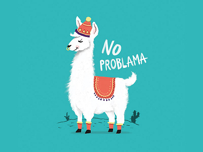 No ProbLama animal colour illustrations lama travel