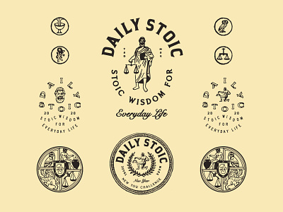 Daily Stoic artwork branding design graphic graphicdesign illustration lettering logo typography vintage