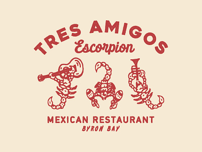 Tres Amigos Escorpion appareldesign art artwork branding design direction graphic graphicdesign illust illustration lettering logo packagedesign type typography vector vintage
