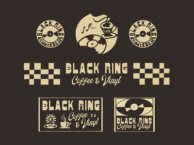 Design exploration for Black Ring Coffee, Long Beach, CA art artwork branding design direction graphic graphicdesign illust illustration lettering logo packagedesign type typography vector vintage