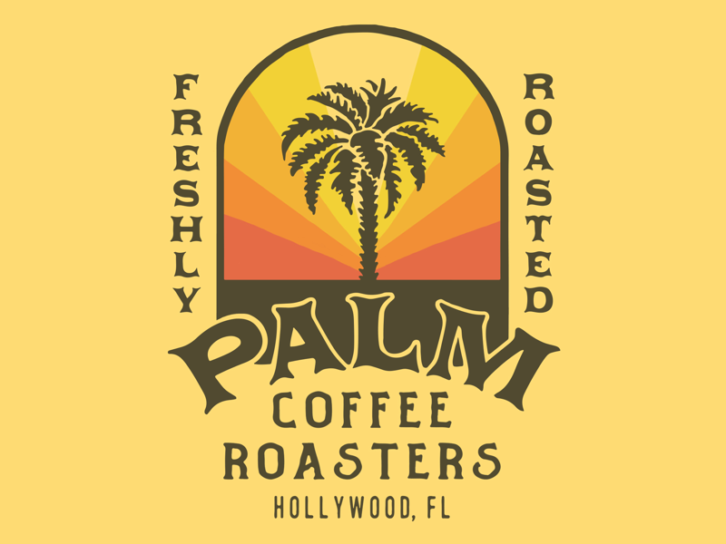 Palm Coffee Roasters type packaging illust direction artwork art vintage packagedesign graphicdesign logo typography lettering branding graphic design illustration