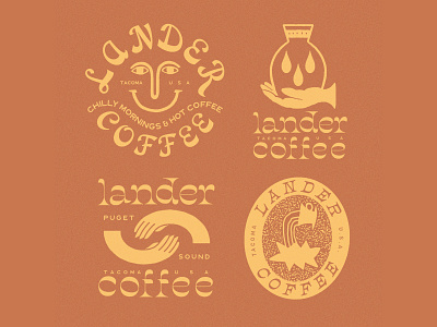 Lander Coffee art artwork branding design direction graphic graphicdesign illust illustration lettering logo packagedesign packaging typography vintage