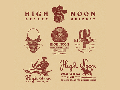 High Noon artwork branding direction graphic graphicdesign illust illustration lettering logo typography vintage