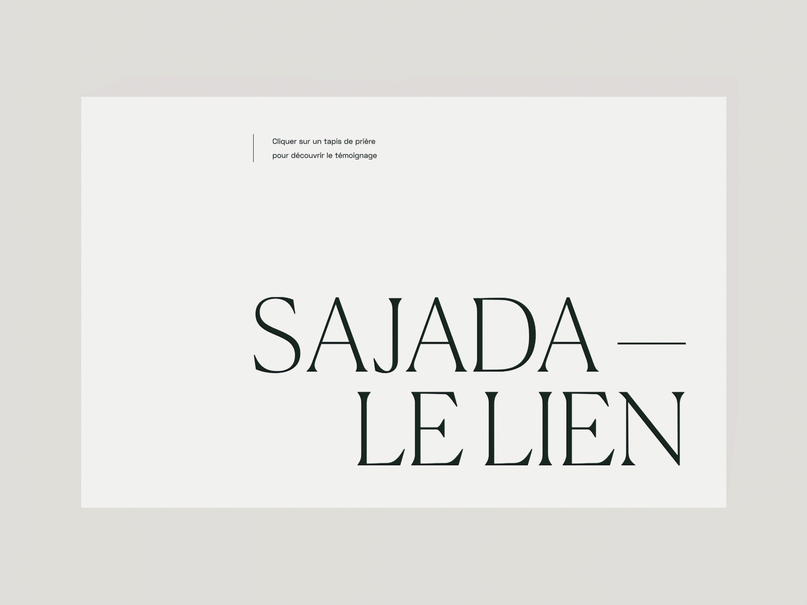 Sajada - Le Lien art direction audio player branding design graphic design prayer rug sidebar typogaphy ui ux webdesign