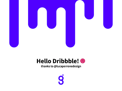 Hello Dribbble! 2d illustration dribbble hello dribbble juice personal branding personal logo purple purple logo slime white background