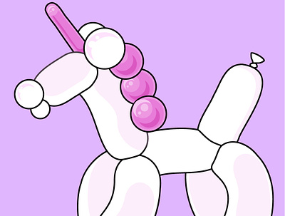 the last balloonicorn ✨ animal balloon balloon animal cartoon design illustration illustrator logo pink sticker unicorn