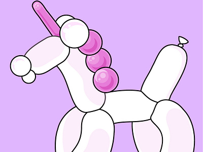 the last balloonicorn ✨ animal balloon balloon animal cartoon design illustration illustrator logo pink sticker unicorn