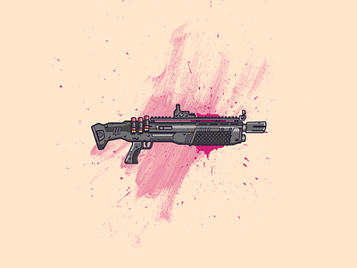 Heavy Shotgun from Fortnite colors debut fortnite gaming graphic art graphic design illustration illustrator shotgun