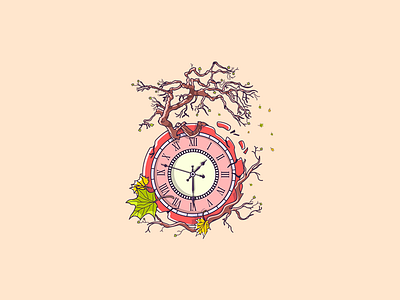 A Broken Clock art broken clock colors design graphic art graphic design illustration illustration art illustrator retro vintage warm colors