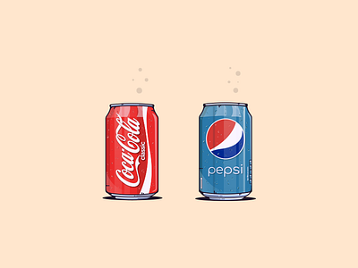 Good ol' Coke and Pepsi bubbles can design coke colors cool colors graphic art graphic design illustration illustration art illustrator pepsi refreshment retro vintage warm colors