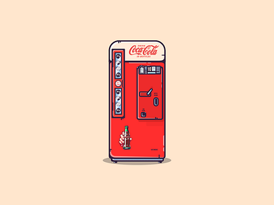 Coca-cola vending machine art coca cola coke colors detail graphic art graphic design illustration illustration art illustrator minimal retro vending machine vintage warm colors