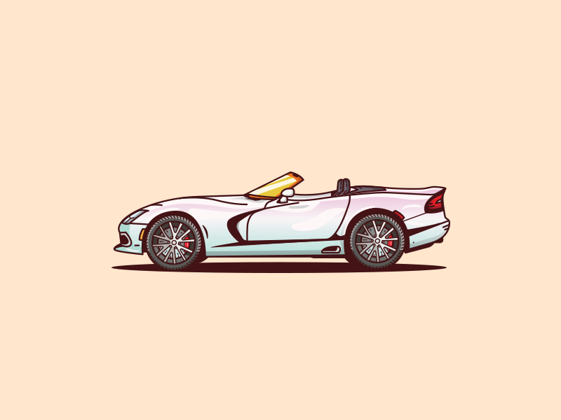 A viper covertible viper dodge colors client work design graphic art convertible car illustration vintage illustrator illustration art graphic design illustration
