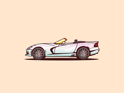 A viper covertible car illustration client work colors convertible design dodge graphic art graphic design illustration illustration art illustrator vintage viper