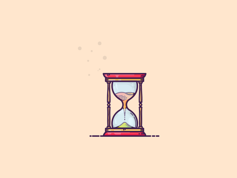 Things from past #2 : Hourglass clockwork clock time sand hourglass cool colors client work retro art warm colors illustrator colors graphic art illustration art graphic design illustration