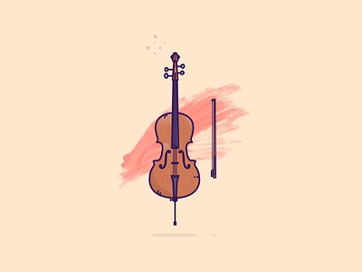 Things from past #3 : A Cello cello classical music colors flat illustration graphic art graphic design illustration illustration art illustrator music paintbrush vintage warm colors yamaha