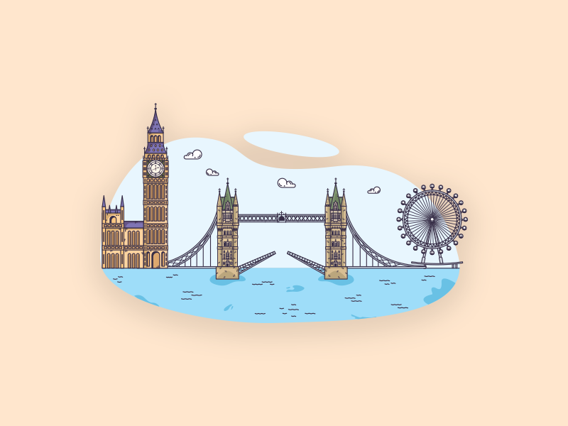 Things from past # 5 : London City illustrator client work city life london city london bridge big ben london eye london flat illustration art graphic design graphic art illustration art illustration