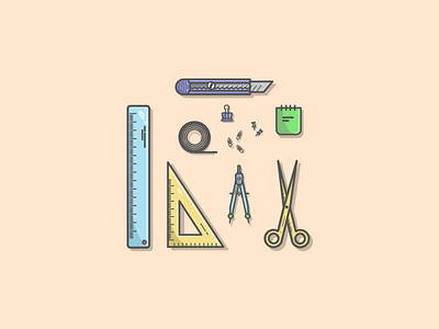 Things from past # 8 : DIY Tools colors cutter diy essential flat illustration graphic art graphic design icon icon a day icon artwork illustration illustration art illustrator personal project scale scissors tool tool box