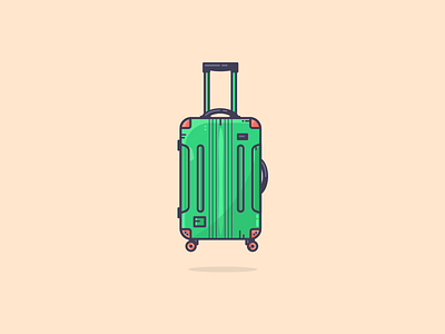 Travel luggage colors flat illustration graphic art graphic design green icon icon a day icon artwork illustration illustration art illustrator luggage minimal art retro steel suitcase wanderlust