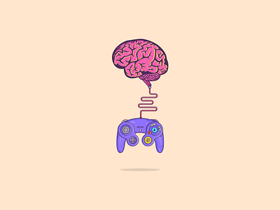 Game controller that controls brain :D art brain client work controller design flat illustration game controller gamecube graphic art graphic design illustration illustration art illustrator minimal retro retro gaming