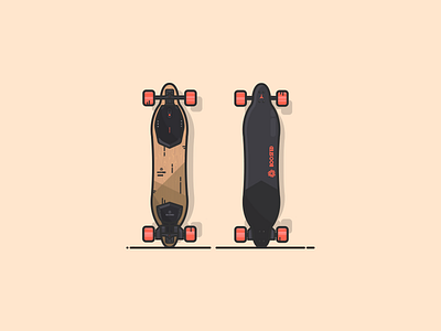 Boosted Board art boosted boosted board electronic flat illustration graphic art graphic design illustration illustration art illustrator longboard minimal personal project skateboard skateboard design vector wood