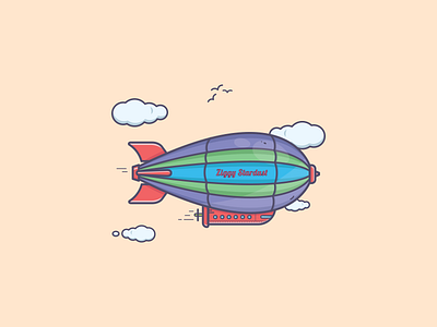 Things from past # 12 : A Zeppelin airship clouds cool colors design flat illustration graphic art graphic design icon icon artwork illustration illustration art illustrator line art logo minimal sky vector warm colors zeppelin ziggy stardust