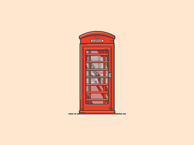 Things from past # 18 : Phone Booth british colors england flat illustration graphic art graphic design icon illustration illustration art illustrator logo london minimal phone phone booth retro ui vintage warm colors