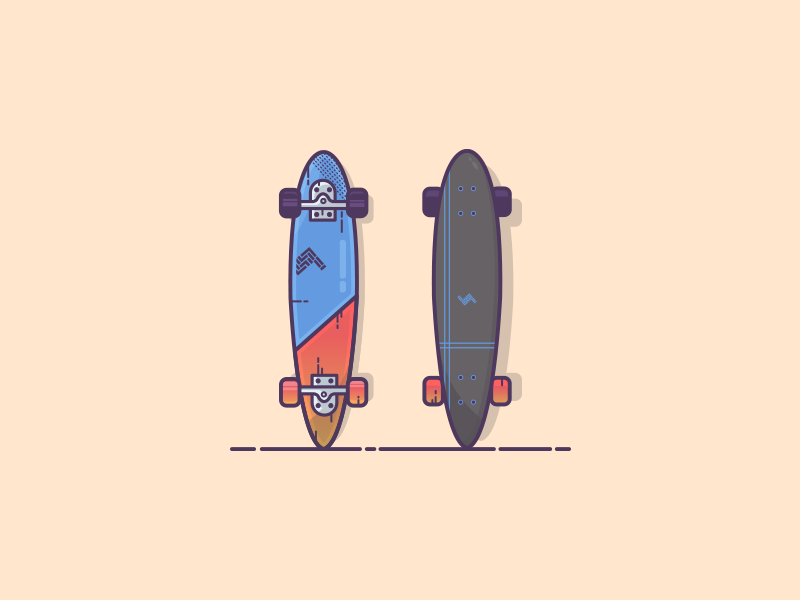 A longboard icon artwork personal project dribbble invite giveaway dribbble invite vector skateboard graphics skateboarding skateboard design longboarding longboard skateboard skate logo minimal flat illustration illustrator illustration art graphic art graphic design illustration