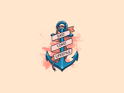 T-shirt illustration - East Coast Lifestyle anchor anchor logo clothing brand clothing label colors dribbble invite dribbble invite giveaway flat illustration graphic art graphic design illustration illustration art logo minimal rope t shirt graphic vintage voyage