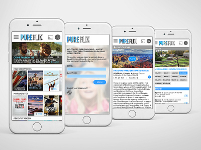 Pureflix Mobile App User Interface Redesign mobile app ui user interface