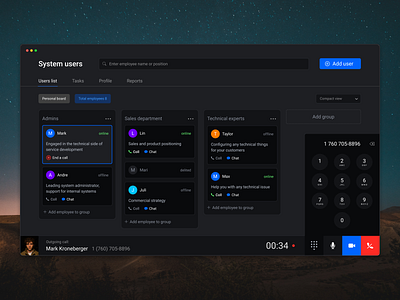 Team dashboard – Dark mode agile call clean daily ui dark mode dashboad interface list mac os search task team ui uiux web