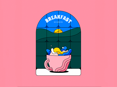 Breakfast behance breakfast coffee coffee cup coffeeshop colors design graphicdesign illustration inspiration landscape morning waffle window