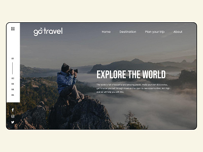 Landing page design for Travel website