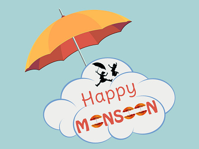 Happy Monsoon happy monsoon illustrator photoshop rainy season umbrella