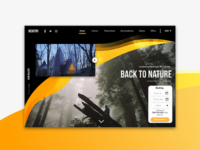 Nehitipi Hotel Web Concept concept cree hotelconcept nativeinspiration ui uidesign webdesign