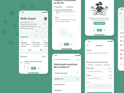 To-do list + Mind health app app design mobile product design typography ui ux