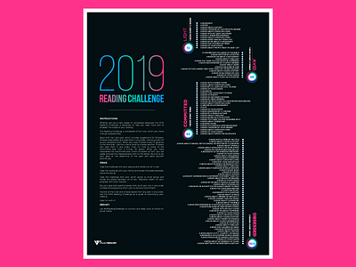 Recommeded Reading 2019 books list poster vibrant