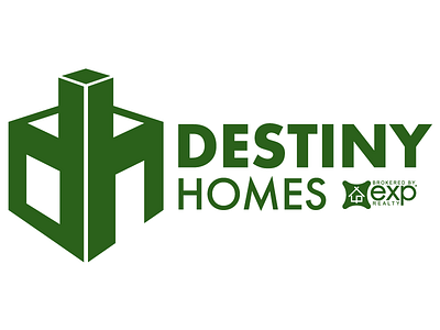 Destiny Homes Logo home builder iowa logo negative space