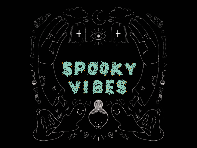 Spooky Vibes. creative creative design digital illustration dribbleweeklywarmup halloween handlettering illustration lettering procreate procreate art thedailytype typegang typematters typetopia typogaphy