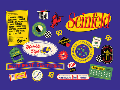 It's Stickers, Jerry! comedy graphic graphics illustration seinfeld sienfeld sticker stickers television tv typography