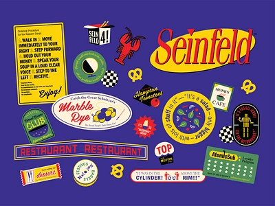 It's Stickers, Jerry! comedy graphic graphics illustration seinfeld sienfeld sticker stickers television tv typography