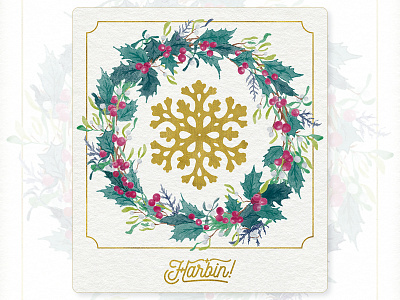 Christmas´s UNICEF Postcard art arte christmas design draw drawing illustration ilustracion postcard snowflake typography watercolor