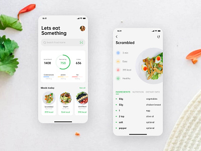 Calorie calculation app app design ui