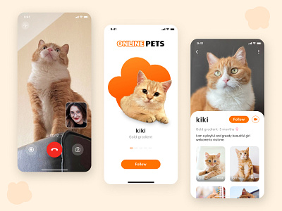 Online pets app app design ui