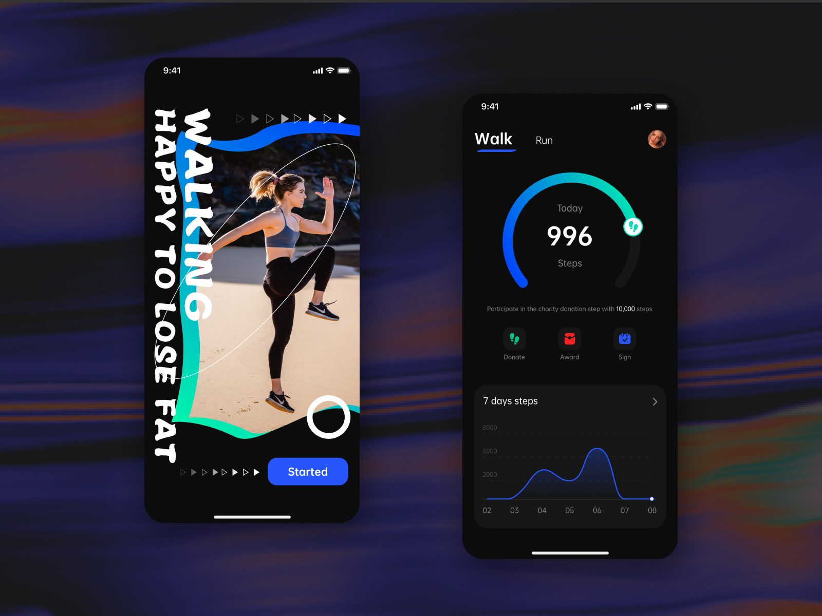 Step Count App by LUANLUAN on Dribbble