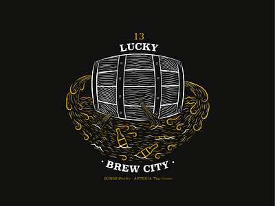 Lucky 13. Brew City 13 art barrel beer brewcity classic design ecuador illustration lucky