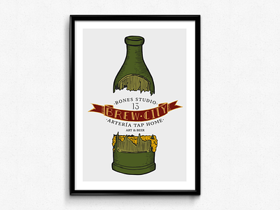 Classic Bottle 13 Art art badluck beer bones bottle brewcity classic design illustration picture studio