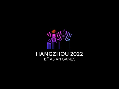 A collection of sports events in Asia 2022 asian games china gradient color hangzhou